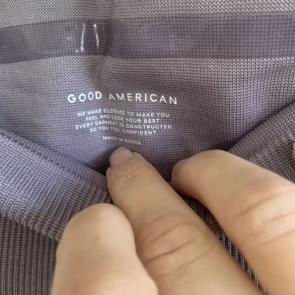 Good American Wide Ribbed Shine Clean Seamless Leggings Dusty Violet XXS/XS NWT - Picture 6 of 7